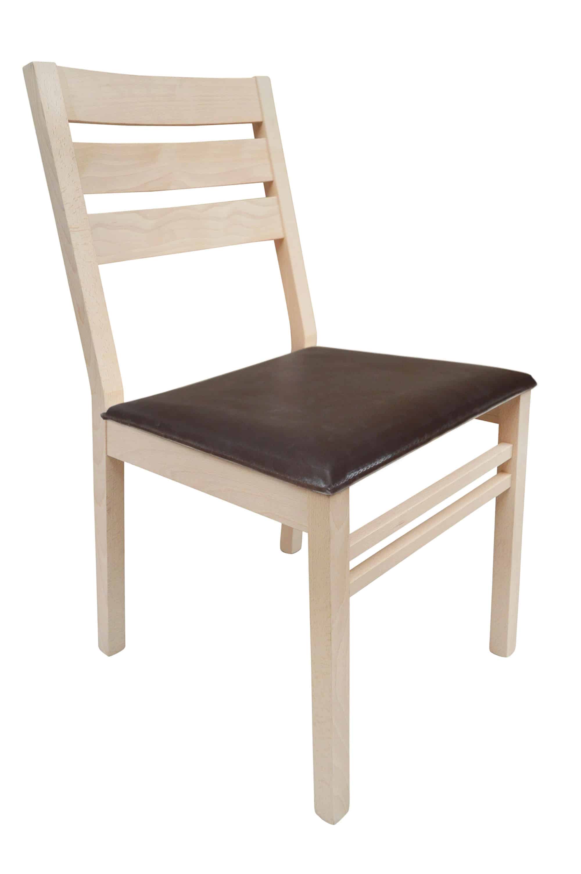 Silla de madera modelo C2 tapizado marrón – Muebles Inac
